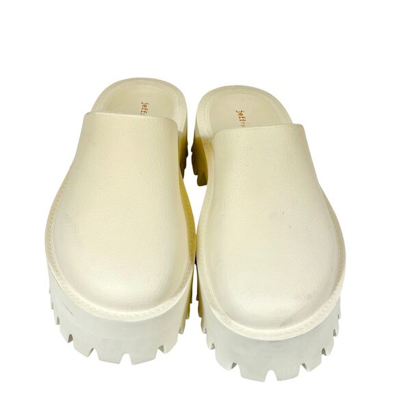Jeffery Campbell Lugged Platform Clog Size 8 Free People Bae Ivory Foam Mules - Picture 2 of 9